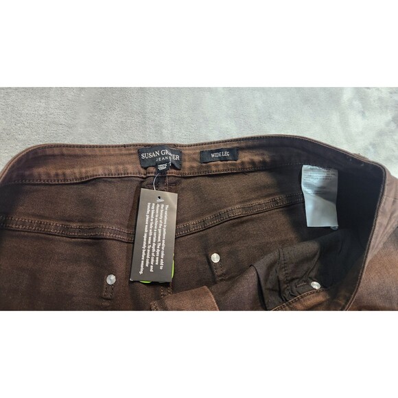 Susan Graver Women's W18P Brown Jeans NWT - Picture 6 of 9
